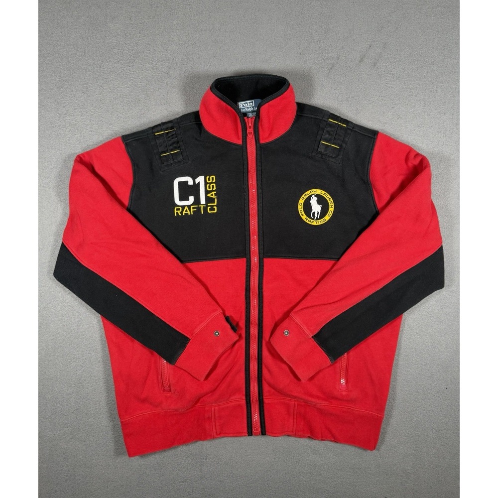 Vintage Polo Ralph Lauren C1 Rafting Class Jacket Mens XL Red Black Full Zip